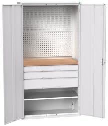 bott Fiókos műhelyszekrény Bott Verso, 200 x 105 x 55 cm, 1 polc, 3 fiók, szürke-szürke