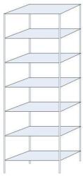 Schulte Design Ogmios fém polcállvány, alapkivitel, 300 x 100 x 50 cm, 2300 kg, 7 polc, 250 kg/polc, horganyzott