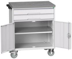 bott Verso mobil íróasztal fiókokkal, 98 x 80 x 60 cm, 2 fiók, szekrény, linóleum, szürke-szürke