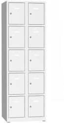 Kovona Philip hegesztett öltözőszekrény, 10 box, hengerzár, szürke/szürke
