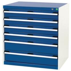 bott Műhely fiókos szekrény Bott Cubio, 80 x 80 x 65 cm, 6 fiókos, szürke-kék - manutan - 820 166 Ft