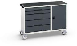 bott Karbantartó fiókos kocsi Bott Verso, 96, 5 x 130 x 55 cm, 5 fiók, szekrény, matrac, szürke-antracit