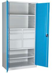 Kovona Fém műhelyszekrény, 195 x 95 x 50 cm, 2 polc, 6 fiók