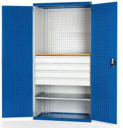 bott Műhely szekrény fiókokkal Bott Cubio, multiplex, 200 x 130 x 65 cm, 1 polc, 4 fiók, szürke-kék