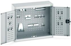 bott Cubio akasztós szekrény szerszámtartókkal és perforált panelekkel, 70 x 80 x 32, 5 cm, 20 tartó, szürke-szürke