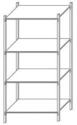 Schulte Design Andras fém polcállvány, alapkivitel, 250 x 250 x 80 cm, 1 600 kg, 4 polccal, horganyzott