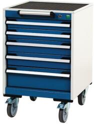 bott Cubio mobil fiókos szekrény, 78, 5 x 52, 5 x 52, 5 cm, 5 fiókos, matt, szürke-kék