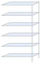 Schulte Design Hathor fém polcállvány, hozzáépíthető, 200 x 100 x 30 cm, 1 400 kg, 6 polc, horganyzott