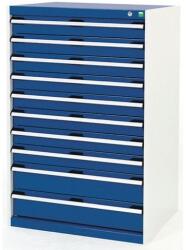 bott Műhely fiókos szekrény Bott Cubio, 120 x 80 x 52, 5 cm, 10 fiókos, szürke-kék