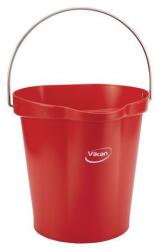 Vikan Műanyag vödör kiöntővel, élelmiszerre alkalmas, 12 l, piros