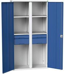 bott Fém karbantartó szekrény Bott Verso, 200 x 105 x 55 cm, 4 polc, 4 fiók, szürke-kék