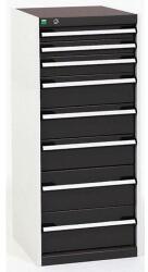 bott Műhely fiókos szekrény Bott Cubio, 120 x 52, 5 x 52, 5 cm, 8 fiókos, szürke-antracit