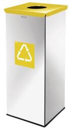 ALDA Prestige EKO Square fém szemétkosár szelektív hulladékgyűjtésre, 60 l űrtartalom, sárga