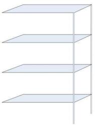 Schulte Design Andras fém polcállvány, hozzáépíthető, 250 x 150 x 50 cm, 1 600 kg, 4 polccal, horganyzott