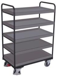 Cordes Magas polcos kocsi, 250 kg-ig, 5 polc emelt élekkel, 153 x 91 x 50 cm, szürke
