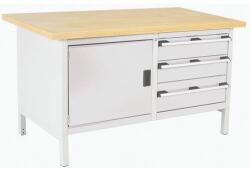 bott Műhelyasztal Bott Cubio Tároló, 84 x 150 x 75 cm, 3 fiók, szekrény, multiplex, szürke-szürke