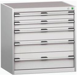 bott Műhely fiókos szekrény Bott Cubio 200, 80 x 80 x 65 cm, 5 fiókos, szürke-szürke