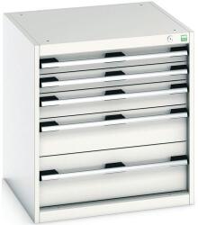 bott Műhely fiókos szekrény Bott Cubio, 70 x 65 x 65 cm, 5 fiókos, szürke-szürke