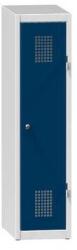 Polak Fém szekrény, 1 ajtós, lábazaton, 300 x 500 x 1200 mm, szürke-sötétkék