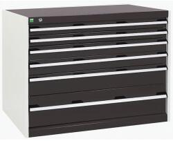 bott Műhely fiókos szekrény Bott Cubio, 80 x 105 x 75 cm, 6 fiókos, szürke-antracit