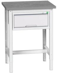 bott Műhelyasztal Bott Verso, 78-93 x 70 x 60 cm, 1 fiók, linóleum, szürke-szürke