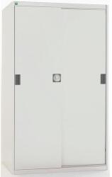 bott Műhelyszekrény tolóajtókkal, 160 x 105 x 52, 5 cm, 3 polccal, szürke-szürke