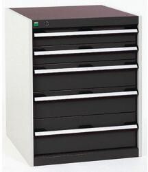 bott Műhely fiókos szekrény Bott Cubio, 80 x 65 x 75 cm, 5 fiókos, szürke-antracit