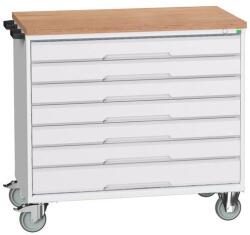 bott Verso mobil íróasztal fiókokkal, 98 x 105 x 60 cm, 7 fiókos, multiplex, szürke-szürke