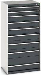 bott Műhely fiókos szekrény Bott Cubio 200, 160 x 80 x 65 cm, 9 fiókos, szürke-antracit