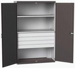 bott Fiókos műhelyszekrény Bott Cubio 160, 200 x 130 x 65 cm, 2 polc, 4 fiók, szürke-antracit