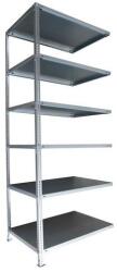 Schulte Design Taranis fém polcállvány, hozzáépíthető, 250 x 100 x 80 cm, 980 kg, 6 polccal, ezüst
