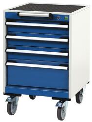 bott Cubio mobil fiókos szekrény, 78, 5 x 52, 5 x 52, 5 cm, 4 fiókos, matt, szürke-kék