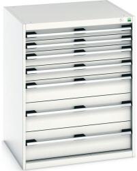 bott Műhely fiókos szekrény Bott Cubio, 100 x 80 x 75 cm, 7 fiókos, szürke-szürke