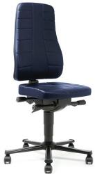 Bimossa Munkaszék Bimos All In One 9643 kerekekkel, lábtartó nélkül, szövet ülés, magas háttámla, sötétkék