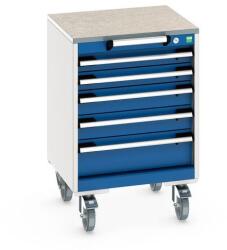 bott Cubio mobil komód, 79 x 52, 5 x 52, 5 cm, 5 fiókos, linóleum, szürke-kék