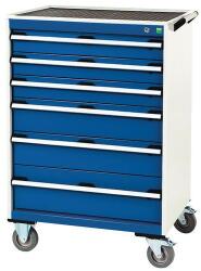 bott Cubio mobil komód, 108, 5 x 80 x 65 cm, 6 fiókos, matt, szürke-kék