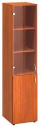 Alfa Office Alfa 500 magas, keskeny szekrény, 178 x 40 x 47 cm, kombinált ajtóval - balos kivitel, cseresznye mintázat - manutan - 164 516 Ft