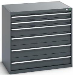 bott Műhely fiókos szekrény Bott Cubio 200, 100 x 105 x 75 cm, 6 fiókos, antracit-antracit
