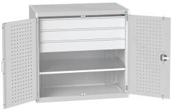 bott Fiókos műhelyszekrény Bott Cubio, 100 x 105 x 65 cm, 1 polc, 3 fiók, szürke-szürke