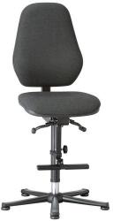 Bimossa Munkalaboratóriumi szék Bimos Basic 9137 siklóval, lábtartóval, tartós érintkezéssel, szövet, magas háttámla, fekete