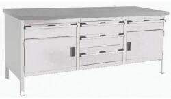 bott Műhelyasztal Bott Cubio Tároló, 84 x 200 x 75 cm, 2 szekrény, 5 fiók, linóleum, szürke-szürke