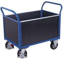 Cordes Platform kocsi két fogantyúval, teljesen párnázott és oldalfalakkal, 1000 kg-ig, 101, 5 x 139, 5 x 80 cm, kék