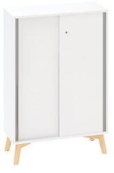 Alfa Office Alacsony szekrény Alfa Root tolóajtóval, 2 polc, 80 x 45 x 121, 5 cm, fehér