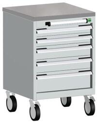 bott Cubio mobil komód, 79 x 52, 5 x 52, 5 cm, 5 fiókos, linóleum, szürke-szürke