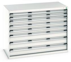 bott Műhely fiókos szekrény Bott Cubio 200, 100 x 130 x 75 cm, 8 fiókos, szürke-szürke