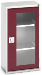 bott Műhelyszekrény átlátszó ajtókkal Bott Verso, 100 x 52, 5 x 35 cm, 2 polccal, szürke-piros