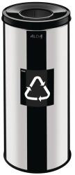 ALDA Prestige EKO fém szemétkosár szelektív hulladékgyűjtésre, 45 l űrtartalom, fekete