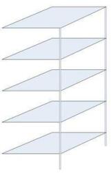 Schulte Design Taranis fém polcállvány, hozzáépíthető, 200 x 75 x 80 cm, 730 kg, 5 polccal, ezüst