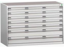 bott Műhely fiókos szekrény Bott Cubio 200, 90 x 130 x 65 cm, 7 fiókos, szürke-szürke