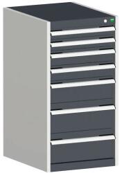 bott Műhely fiókos szekrény Bott Cubio, 100 x 52, 5 x 52, 5 cm, 7 fiókos, szürke-antracit